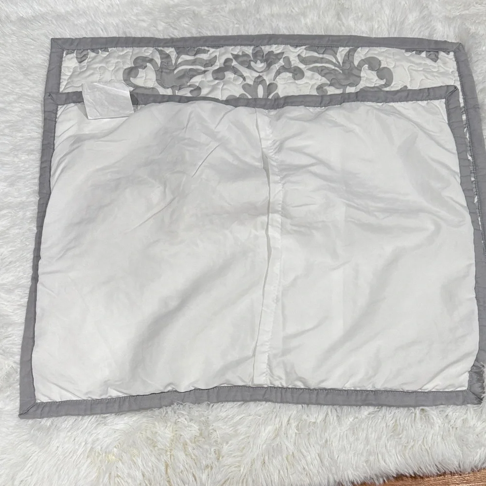 Gray and White Quilted Pullow Sham Set